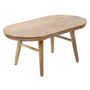Kate and Laurel Conan Capsule Wood Coffee Table, 38x20x17, Natural - 1 of 4