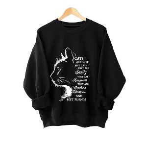 Plus Size Sweatshirts Cat Graphic Tops with Long Sleeve Crew Neck Pullover Sweat Shirts Touching Sayings Plus Size Sweatshirts Cat Owner Gifts - 1 of 4