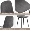 Grungis PU Leather Spoon Shaped Kitchen Chairs Set of 4,Upholstered Dining Chairs with High Back and Black Metal Legs for Dining Room,Kitchen - 4 of 4