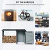 NicBex 8.86x5 Ft Outdoor Storage Shed with Lockable Door,Firewood Rack for Backyard Garden Patio Porch,Black - 4 of 4