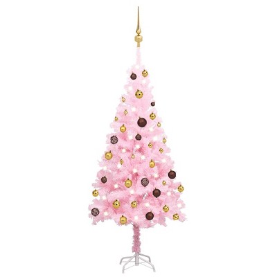 Artificial Christmas Tree Pink PVC, Steel, Plastic 47.2 in