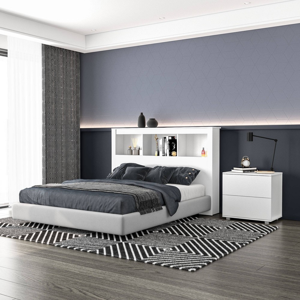 Polifurniture 2pc Queen Madison Bedroom Set White