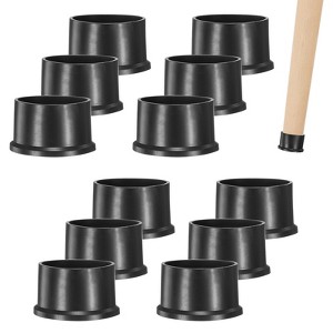Unique Bargains Non-Slip PVC Chair Leg Caps Floor Protectors for Folding Chairs Black - 1 of 4