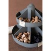 Round Metal Rotating Organizer, Double Level 17"H – Grey Two-Tier Spinning Storage Display By Kalalou - 2 of 4