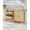 Slim Shoe Storage Cabinet with 2 Flip Drawers - Rustic Brown Farmhouse Organizer for Entryway, Saves Floor Space - 4 of 4