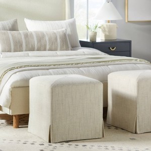 Lynwood Slipcover Cube Ottoman - Threshold™ designed with Studio McGee - 1 of 4