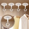 LunaLulinlk Adhesive Ceiling Hooks 4 Pack Super Heavy Duty Stick on Hooks No Drill Outdoor Sticky Ceiling Hanger(White) - 2 of 4