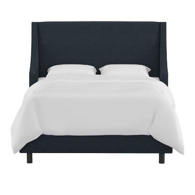 Skyline Furniture Dianna Swoop Arm Wingback Linen Bed