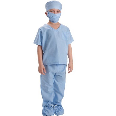 Blue Nurse Uniform - High Quality, 100% Cotton / With Nurse Cap / Blue /  Scrubs