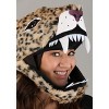 HalloweenCostumes.com One Size   Adult Jaguar Jawesome Plush Halloween Costume Hat Accessory, White/Brown/Brown - 3 of 3