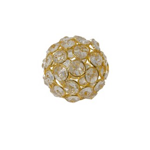 HomeRoots 3" Gold Faux Crystal and Gold Decorative Orb Tabletop Sculpture - 1 of 4