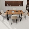 5-Piece Dining Set with Rectangle Kitchen Table and 4 Suede Armless Chairs - 3 of 4