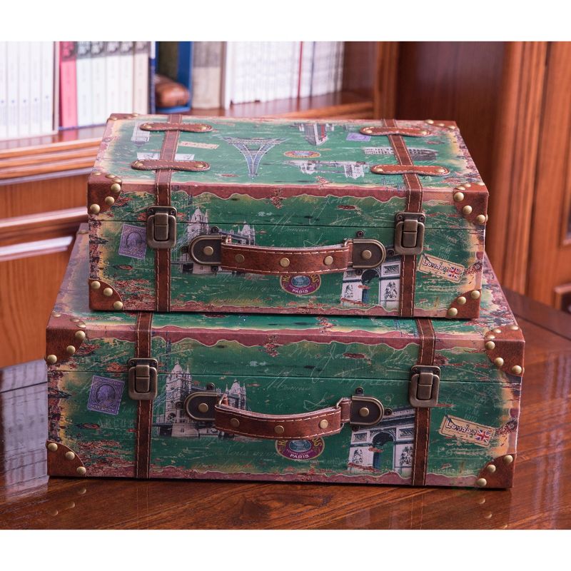 Vintiquewise Vintage Style Luggage Suitcase, Set of 2, 2 of 5