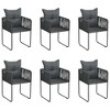 vidaXL Patio Dining Set Outdoor Dining Set Garden Table and Chair Set Black - 63" Table Length 6 Items - 4 of 4