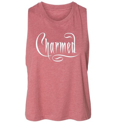 Women's Charmed Simple Logo Graphic Racerback Tank - Heather Mauve - Small