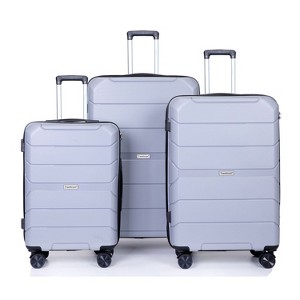 Belatt 3-Piece Hardshell Luggage Set (20/24/28") - TSA Lock, PP Lightweight Spinner Wheels, Adjustable Pull Rod & Name Card - 1 of 4