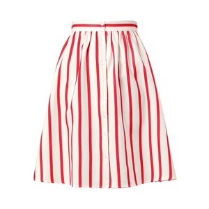 INSPIRE CHIC Women's Stripes Button Front Elastic Back A-Line Midi Skirt - 1 of 4
