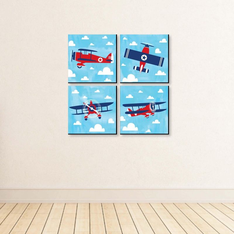 Big Dot of Happiness Taking Flight - Airplane - Vintage Plane Kids Home Decor - 11 x 11 inches Nursery Wall Art - Set of 4 Prints for baby's room, 5 of 9