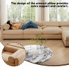 Stylish Chenille 2 Seater Sofa with 2 Ottoman Storages Cylindrical Backrest and Armrests, Modern Loveseat Hidden Storage Space-Tanpinhause - 3 of 4