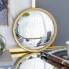 Vynxaria 11 in. Wx11 in. H Gold Round Mirror, Circle Mirror with Iron Frame for Living Room Bedroom Vanity Entryway Hallway - 4 of 4
