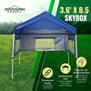 Caravan Canopy Skybox 3.2 Foot x 6.5 Foot Instant Multipurpose Height Adjustable Steel Frame Outdoor Sport Shelter Canopy with Carry Bag, Blue - 2 of 4