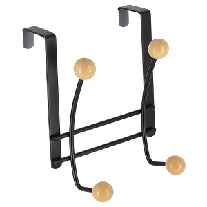 Evideco French Home Goods Versatile Over-the-Door Metal Rack with Ceramic Hooks - 1 of 4