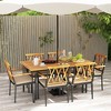 Tangkula 7 PCS Patio Dining Set w/ 2" Umbrella Hole and Seat Cushions for Garden - 3 of 4