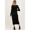 Pinkblush Black Scoop Neck Long Sleeve Maternity Midi Dress - 3 of 3