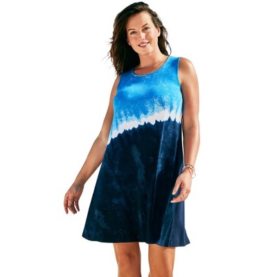 Swimsuits For All Women's Plus Size Finley Tie Dye Bandeau Jumpsuit -  10/12, Blue Tie Dye : Target