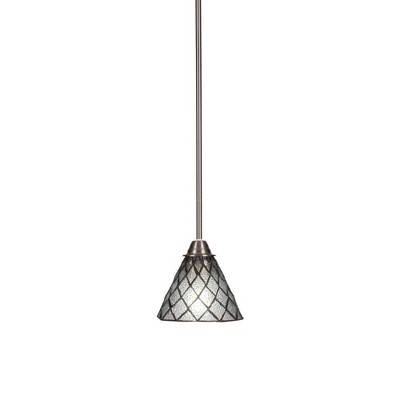 Toltec Lighting Paramount 1 - Light Pendant in  Brushed Nickel with 7" Diamond Ice Art Glass Shade