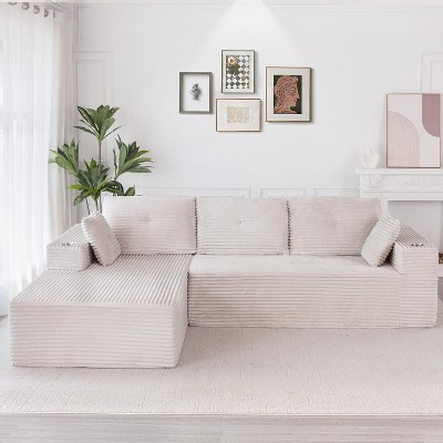 MAXYOYO 110" Modular Sectional Sofa Couch, with L-Shape Chaise, Modern Boneless Couch for Living Room, No Assembly Required