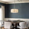 ALOADECOR Modern Classic Linen Drum Matte Vintage Silver Chandelier for Dining Room, Bedroom, or Living Room - 2 of 4