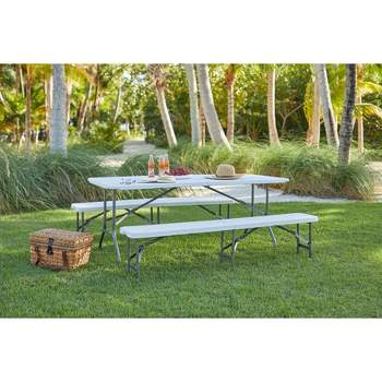 6’ Fold-in-Half Resin Table Patio Table