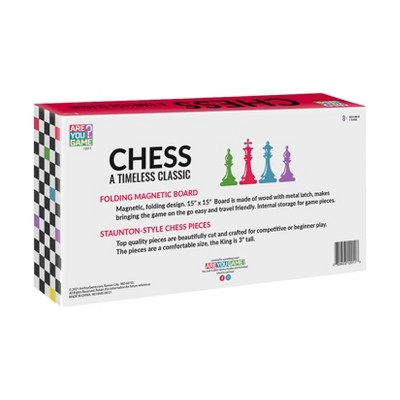 Black and White Solid Wood Travel-Friendly Chess Set