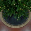 Northlight 48" Rustic Burlap and Chambray Christmas Tree Skirt - 2 of 4