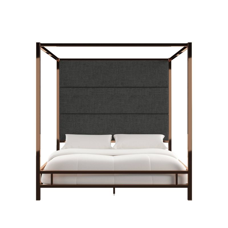 Evert Champagne Gold Canopy Bed with Panel Headboard - Inspire Q, 3 of 7