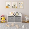SEVOBAL Decorative Bookshelf Kids Wooden Toy Box/Bench with Collapsible Fabric Drawers,Toy Storage Cabinet Organizer, White, 24.6"*11.8"*19.1" - 4 of 4