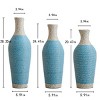 FURNIinspire Decorative Vases 3pcs Living Room Classic Desktop Vas Dining Room Neat Floor Vase Flower Stand Home Decor, Blue, 5.91"*5.91"*28.35" - 3 of 4