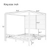 Canopy Bed, Bed with Upholstered Linen Fabric Headboard, Bed with 4-Poster Frame, Stylish Design Bed with Metal Frame-Baofuwish - 4 of 4