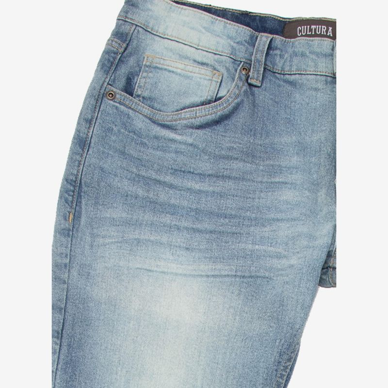 CULTURA Men's Modern Fit Clean Denim Jeans, 3 of 5