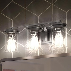 Urban Ambiance Luxury French Rustic Bath Vanity Light,  7.25"H x 23.75"W,  Brushed Nickel Finish, UHP3760 - 1 of 4