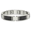 Black Bow Jewelry 13mm Stainless Steel Brushed & Black Plated Link Adj. Bracelet, 8 Inch - 3 of 4