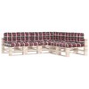 vidaXL Pallet Sofa Cushions 7 pcs Red Check Pattern - 2 of 4