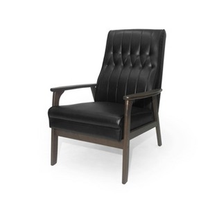 NicBex Leather Accent Chair,Upholstered Living Room Chairs with High Backrest,Mid-Century Modern Arm Chair,Accent Chairs for Living Room - 1 of 4