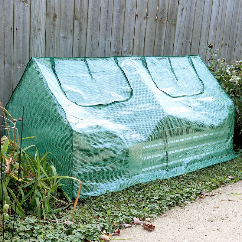 Sunnydaze Outdoor Portable Plant Shelter Mini Greenhouse with Double Zipper Doors and Cover - Green, 3 of 13