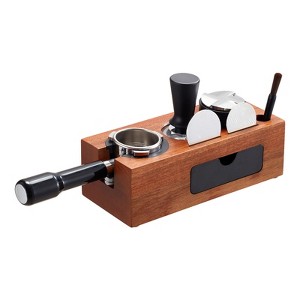 VEVOR Espresso Tamping Station, Sapele Wood, 8-in-1 Multifunctional Tamping Station with Detachable Slot, Easy to Clean Espresso Knock Box, Brown - 1 of 4