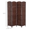 NicBex Room Divider Folding Wicker Privacy Screen with Wood Legs Partition for Home & Office - 3 of 4