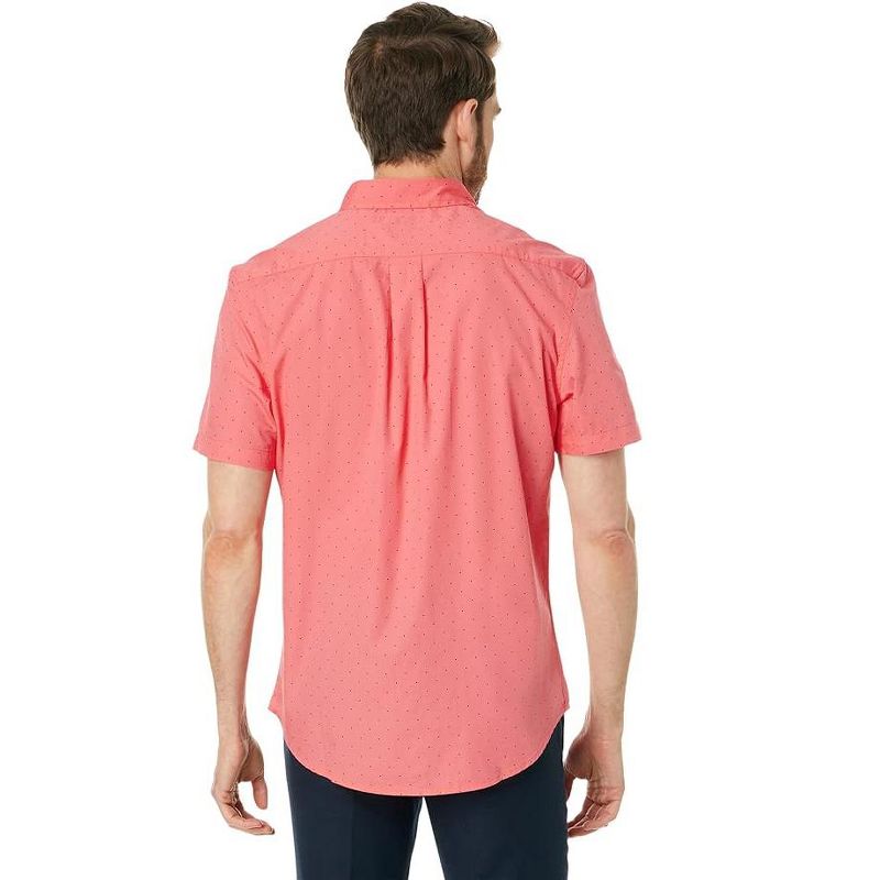 U.S. Polo Assn. Men's Short Sleeve Dot Print Solid Poplin Button Down Shirt, 2 of 5