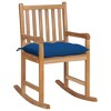 vidaXL Rocking Chair Outdoor Patio Rocking Chair with Cushion Solid Wood Teak - Blue - 2 of 4