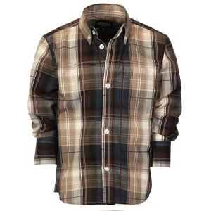 Gioberti Boy's Long Sleeve Button Down Plaid Checkered Shirt - 1 of 4